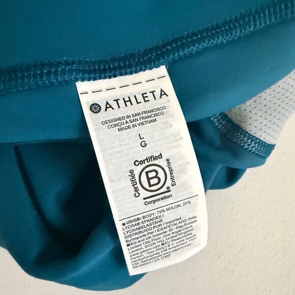 Athleta Women's Short Sz L Teal Blue Salutation Stash 5 inches High Rise Stretch - Picture 5 of 6